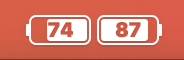 Dual Horizontal icon style showing two side-by-side battery icons with percentages